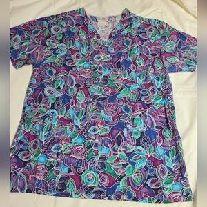 Peaches Colorful Leaf Print Women's Top